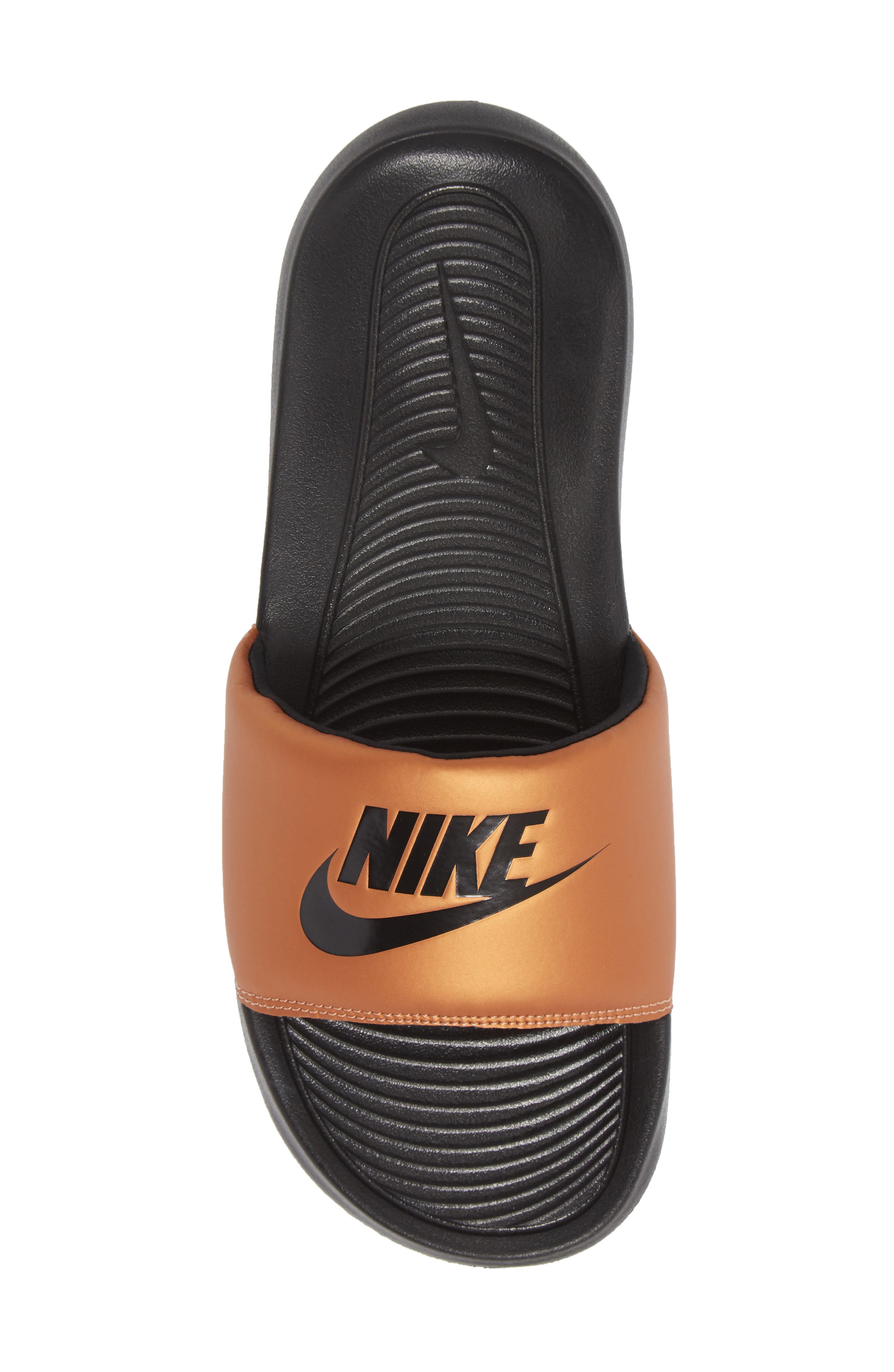 Victori Slide Sandal, Alternate, color, BLACK/ METALLIC COPPER