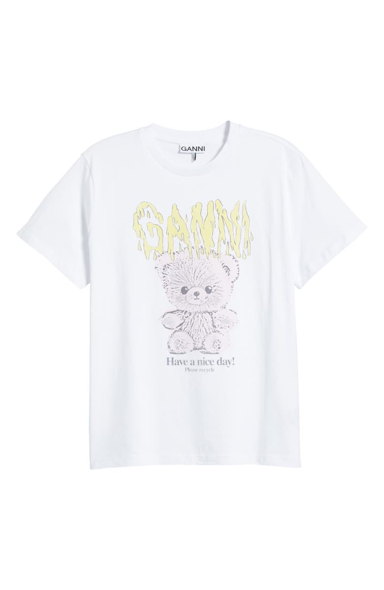 Ganni Basic Teddy Relaxed Graphic T-Shirt, Alternate, color, 