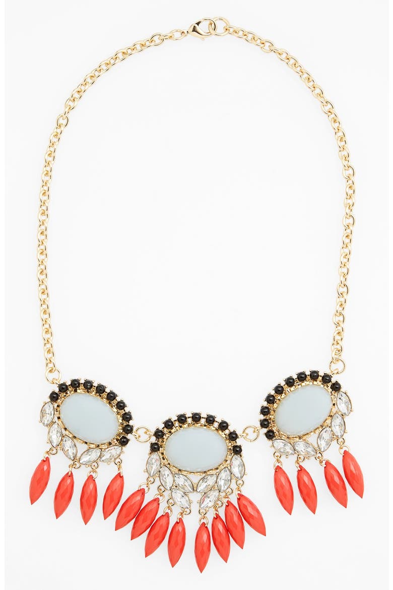 Crystal Statement Necklace, Main, color, GOLD/ CORAL