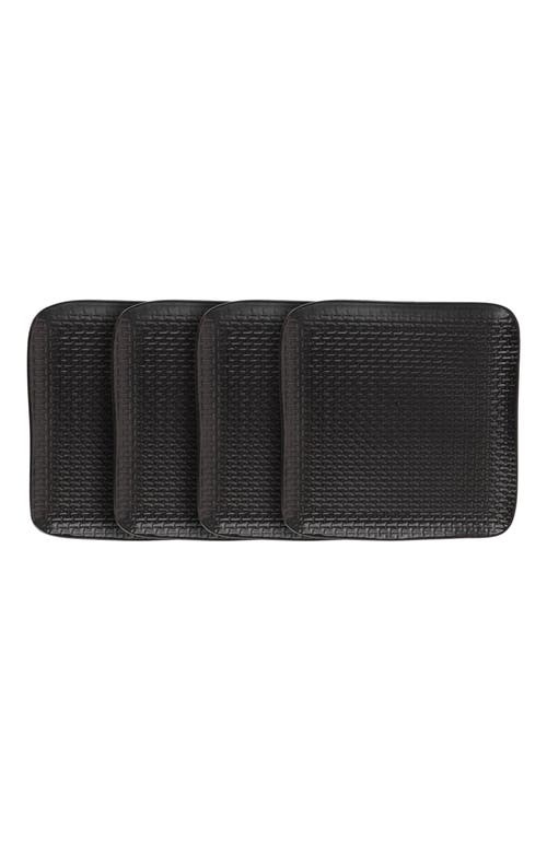 Stone Lain Olivia Stoneware 4-piece Salad Plate Set In Black
