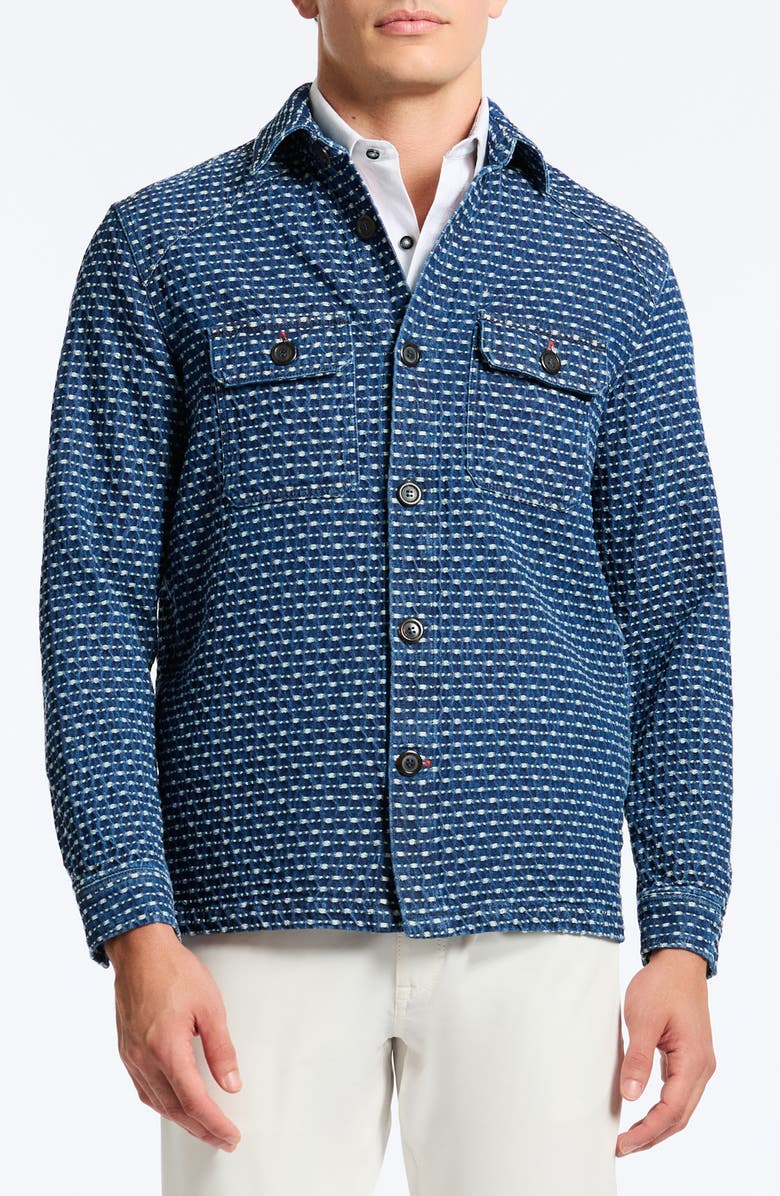 Robert Graham Alvaro Topstitched Denim Shirt Jacket, Main, color, 