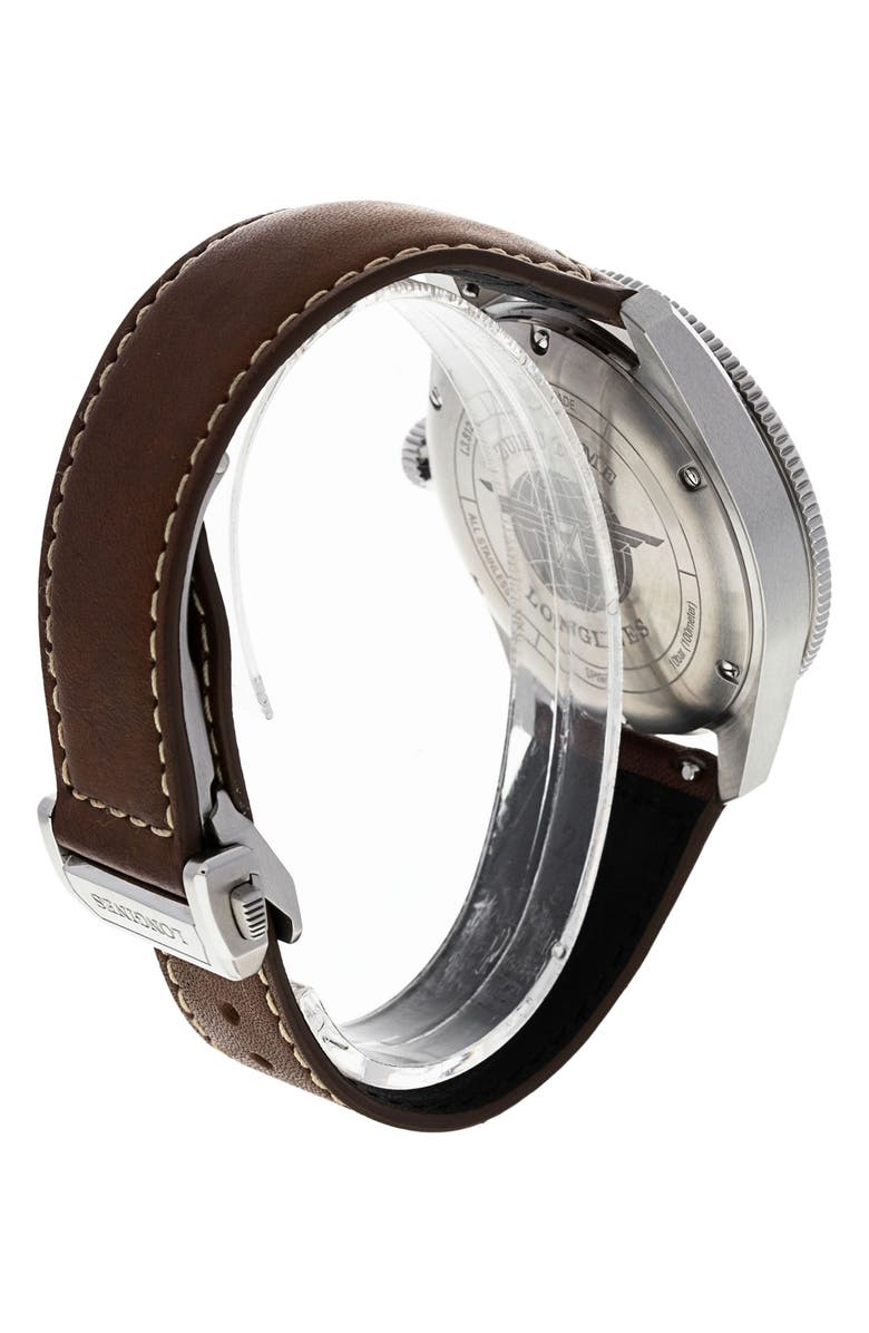 Watchfinder & Co. Longines Preowned Spirit Leather Strap Watch, 42mm, Alternate, color,