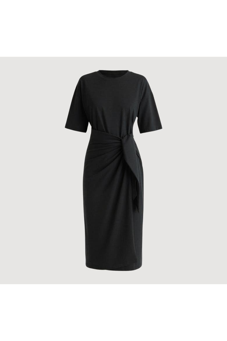 Noa Organic Cotton T-Shirt Wrap Dress, Main, color, Black