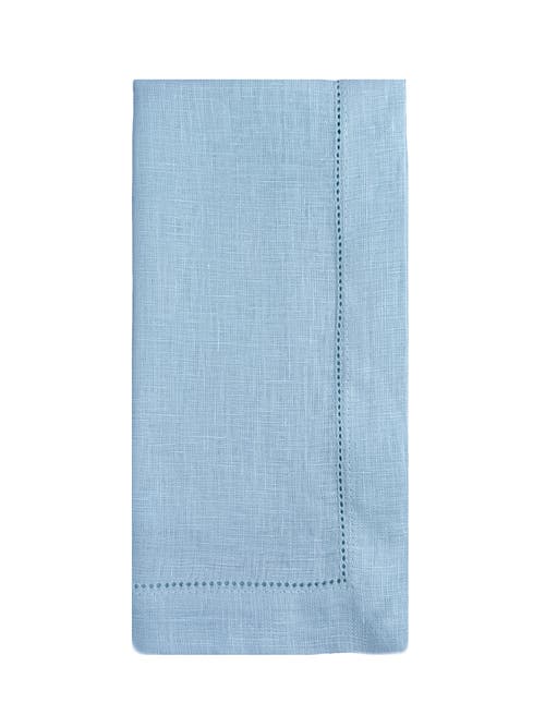 Anaya Linen Hemstitch Napkin Set In Blue