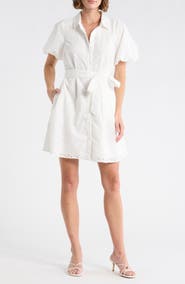 Sam Edelman Eyelet Puff Sleeve Shirtdress