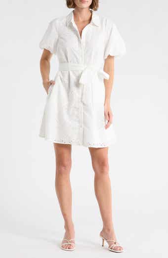 Sam Edelman Eyelet Puff Sleeve Shirtdress