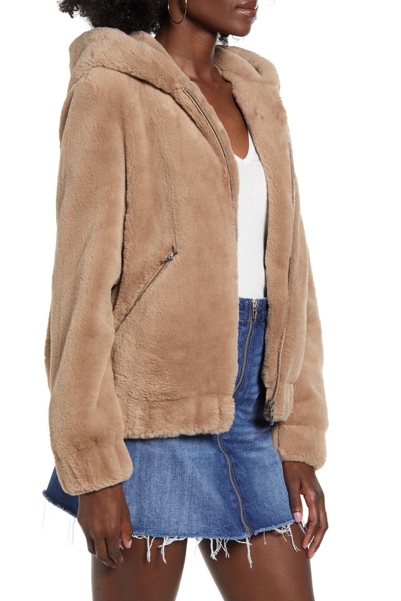 Siren Teddy Faux Fur Coat, Alternate, color, SAND STONER