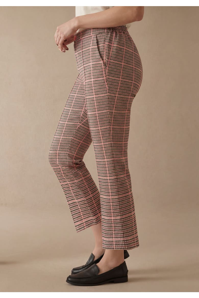 Bi Stretch Kick Flare Pant, Alternate, color, ROSE CHECK HOUNDSTOOTH