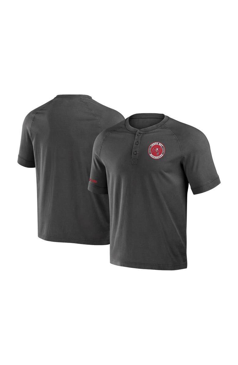 NFL X DARIUS RUCKER Men's NFL x Darius Rucker Collection by Fanatics Pewter Tampa Bay Buccaneers Washed Raglan Henley T-Shirt, Main, color, Pewter