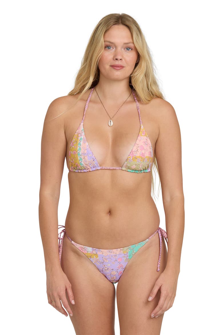Dreamy Daze Reversible Tanga Side Tie Bikini Bottoms, Alternate, color, SWEET LILAC