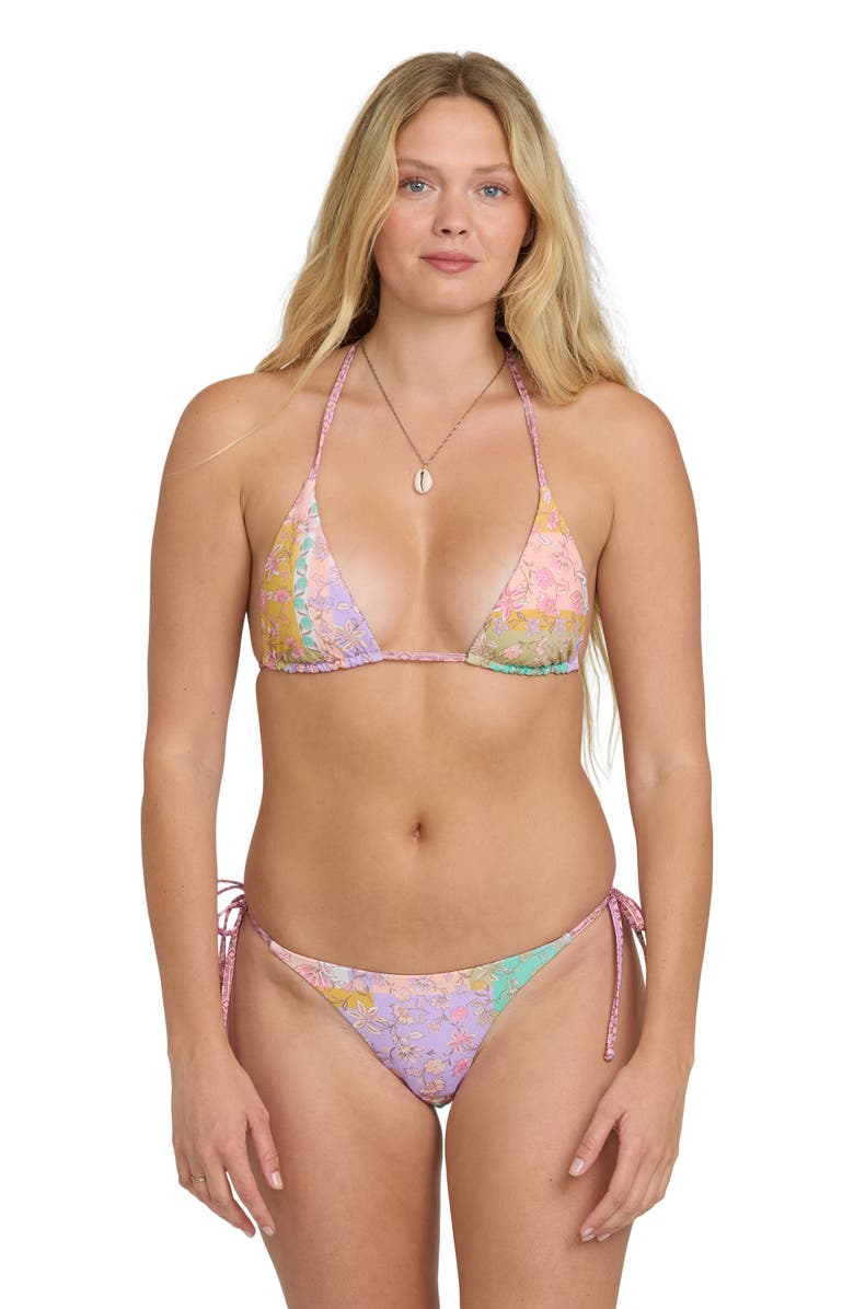 Billabong Dreamy Daze Reversible Tanga Side Tie Bikini Bottoms, Alternate, color, Sweet Lilac