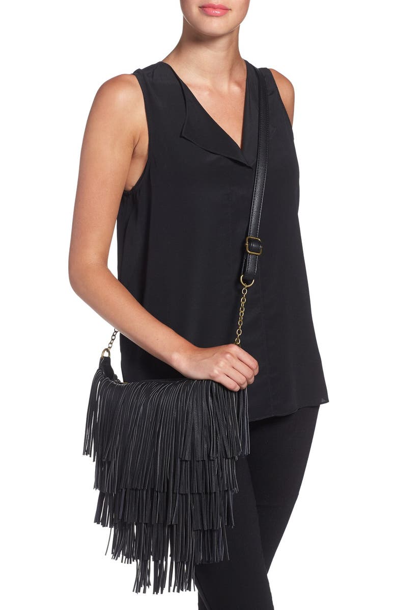 NU-G 'Boho Fringe' Crossbody Bag, Alternate, color,