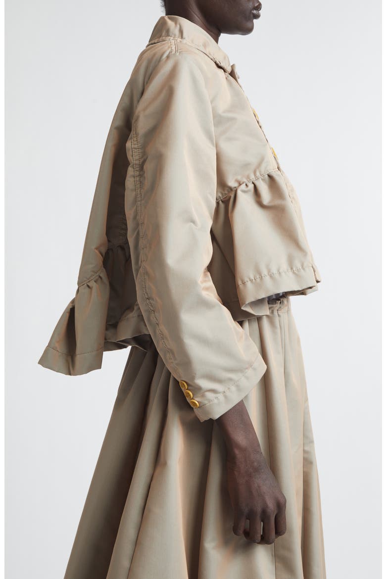 Twill Peplum Jacket, Alternate, color, BEIGE X C PATTERN