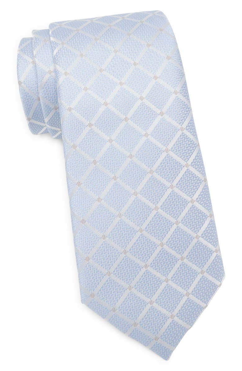 Calvin Klein Vincente Grid Tie, Main, color, Light Blue