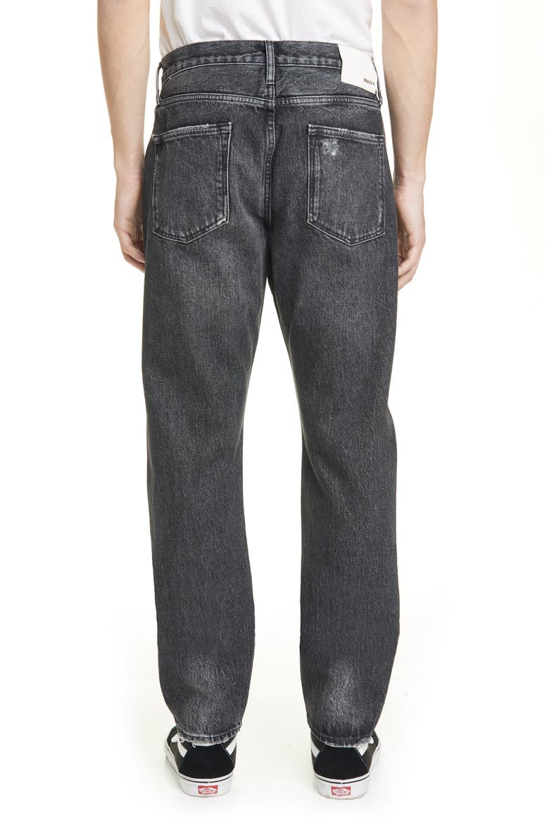 Ripped Straight Coal Repair Jeans, Alternate, color, BLACK DESTROYED