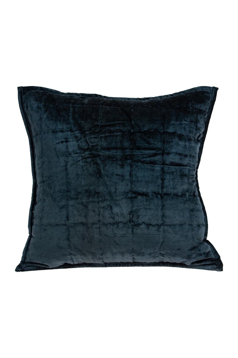 Cerro Transitional Solid Quilted Pillow - 20" x 20" - Dark Blue, Main, color, DARK BLUE