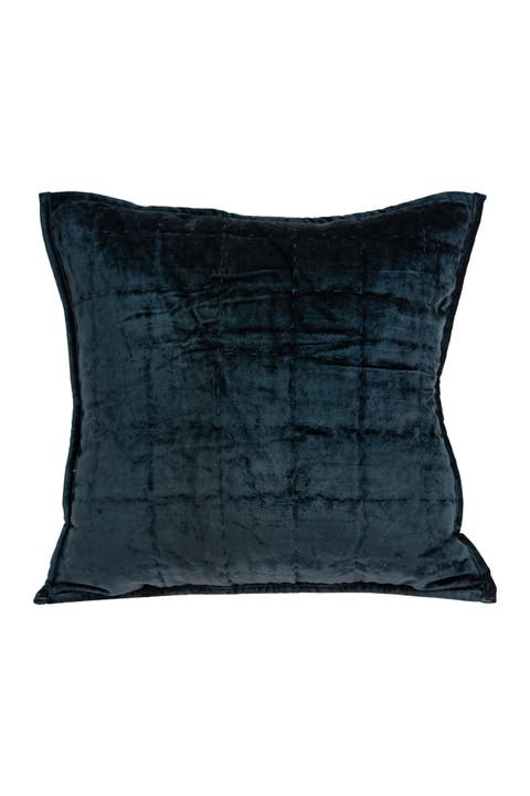 Cerro Transitional Solid Quilted Pillow - 20" x 20" - Dark Blue