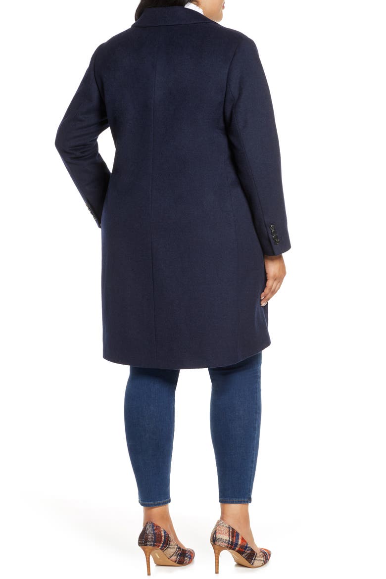 One-Button Plush Topper Coat, Alternate, color, BLUE NIGHT