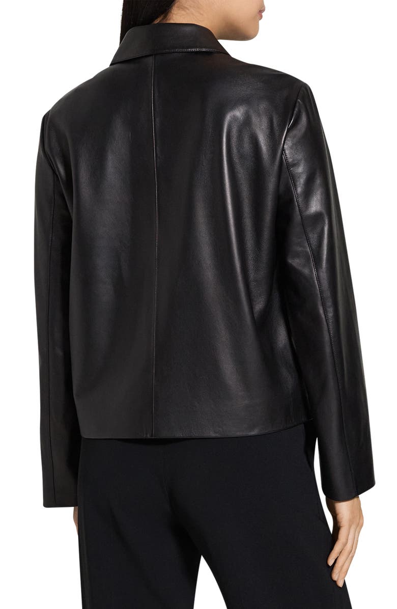 Theory Boxy Patch Pocket Leather Jacket, Alternate, color, 