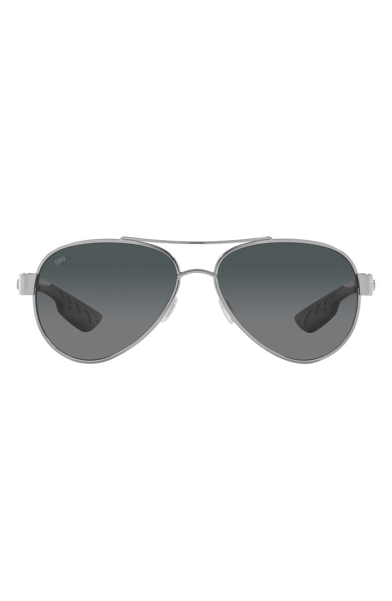 Costa Del Mar Loreto 56mm Gradient Pilot Sunglasses, Main, color, Grey Gradient