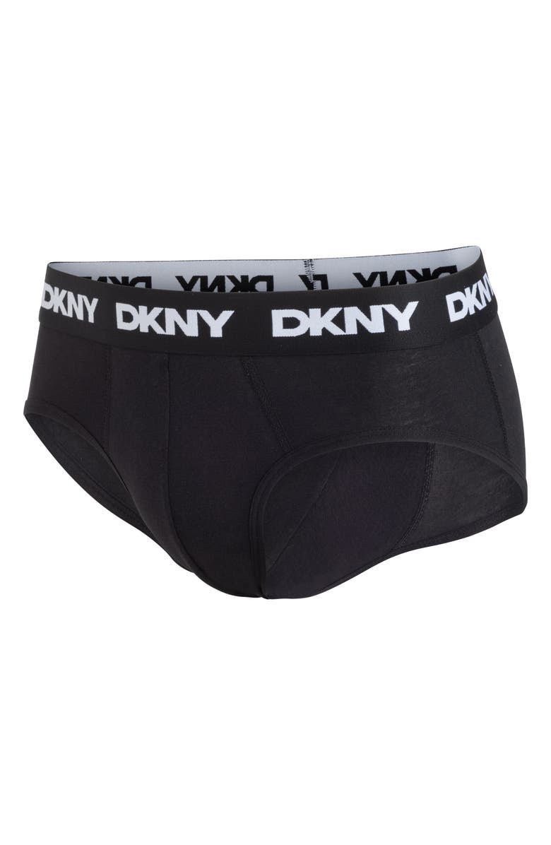 DKNY Pack of Four Briefs, Alternate, color, Black/Black/Black/Black