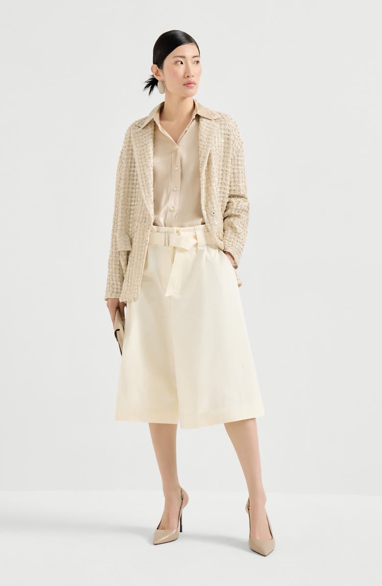 Brunello Cucinelli Blazer with dazzling net embroidery, Alternate, color, Cream