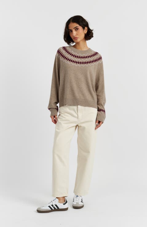 Wool Cashmere Diamond Fair Isle Sweater