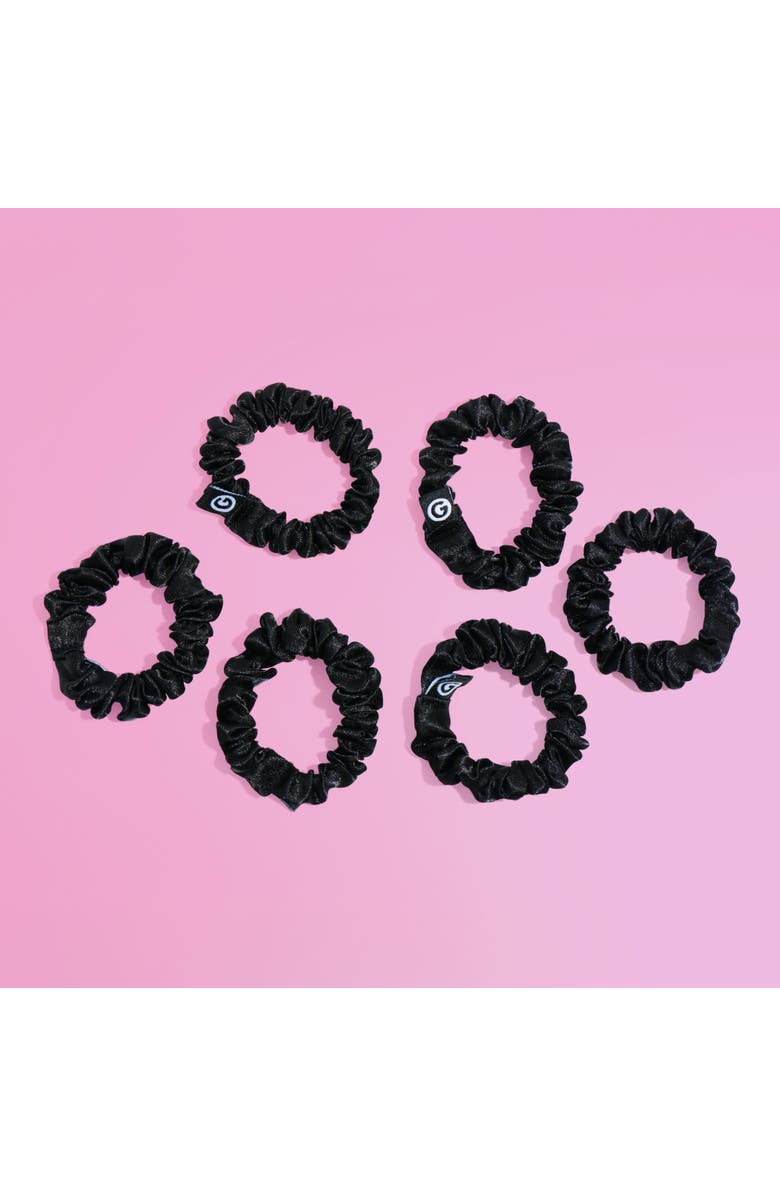 Gimme Beauty Slim Satin Hair Scrunchies, Alternate, color, Black