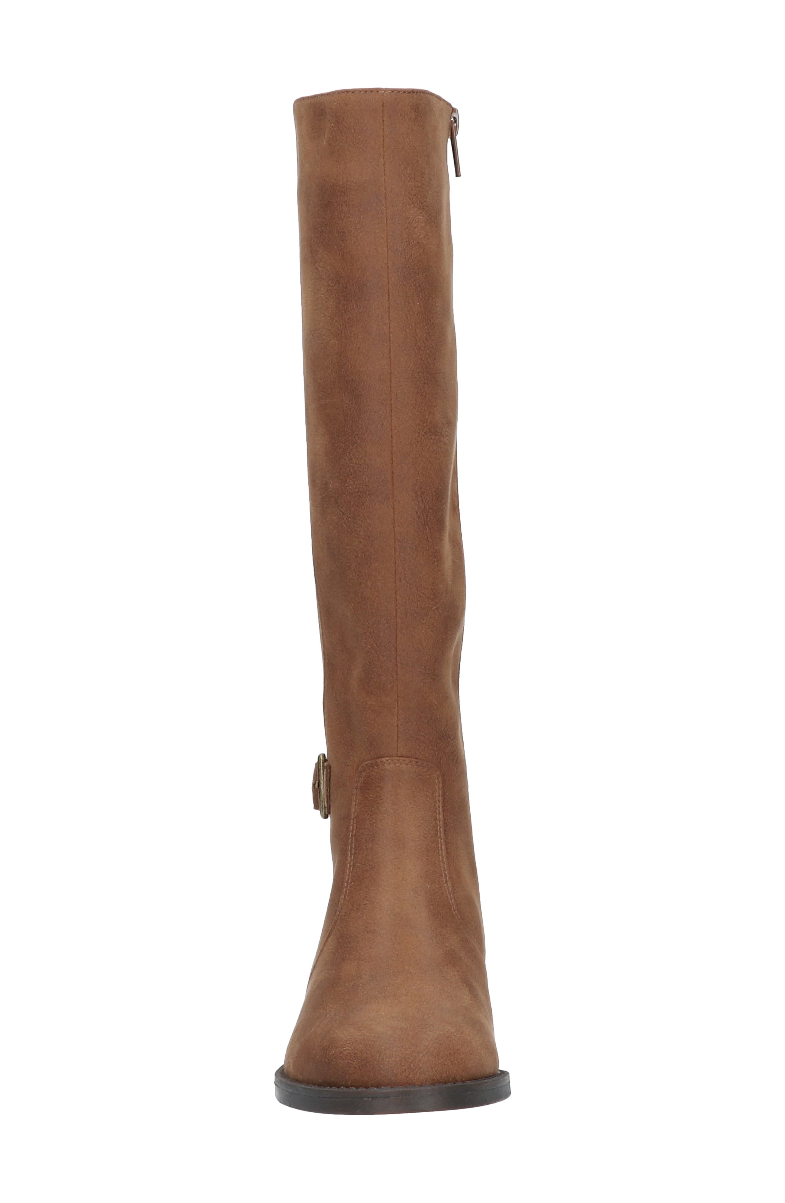 Makayla Knee High Riding Boot, Alternate, color, TAN FAUX LEATHER