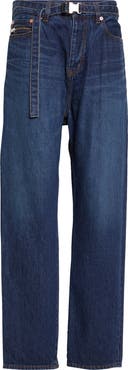Sacai Belted Straight Leg Jeans