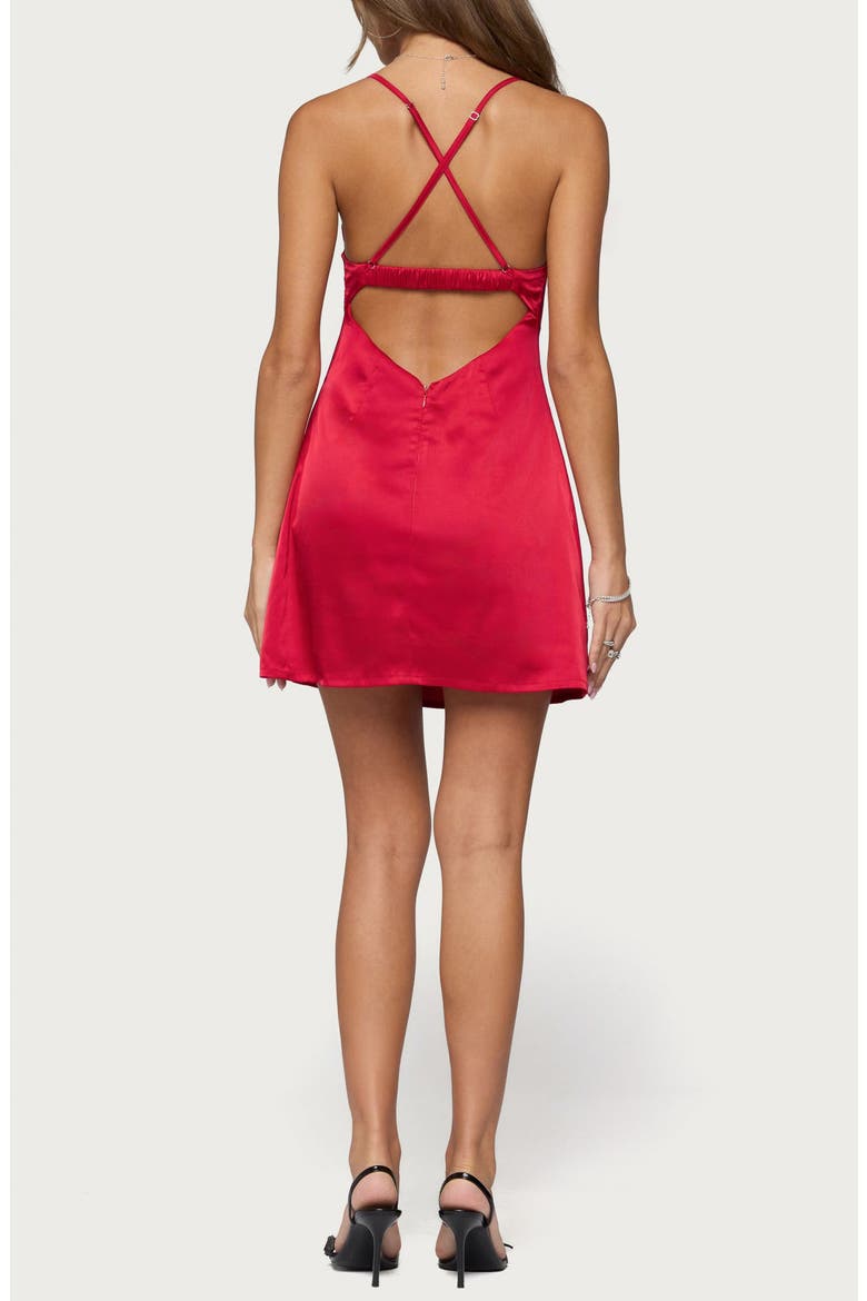 Christina Satin Effect Minidress, Alternate, color, RED