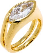 BY ADINA EDEN CZ Marquise Double Row Band Pinky Ring