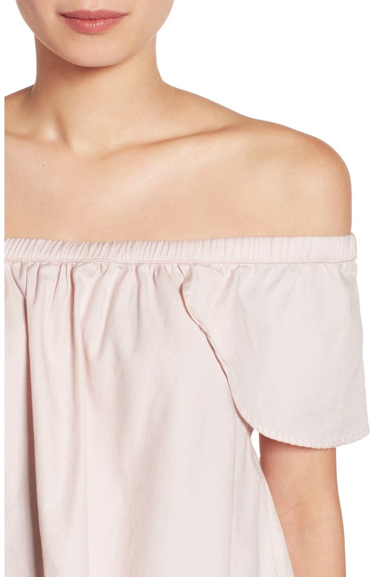 'Carmen' Flutter Sleeve Off the Shoulder Top, Alternate, color, PINK