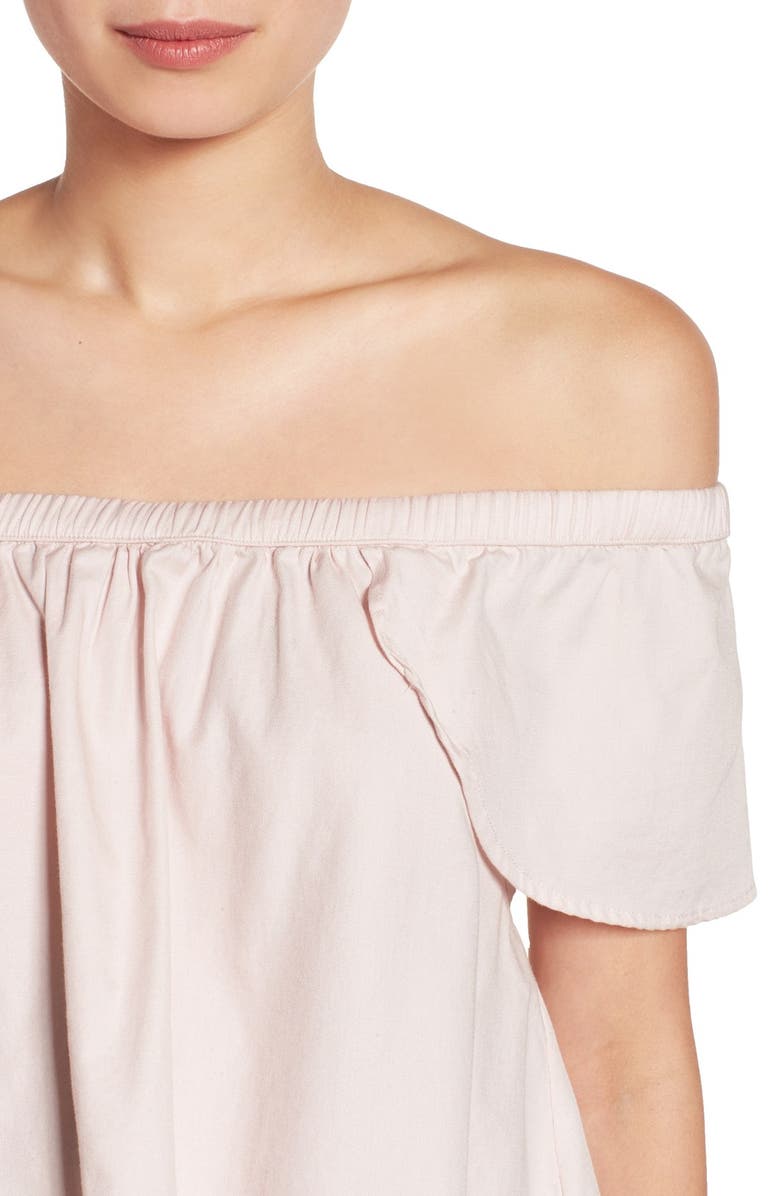 SINCERELY JULES 'Carmen' Flutter Sleeve Off the Shoulder Top, Alternate, color, 