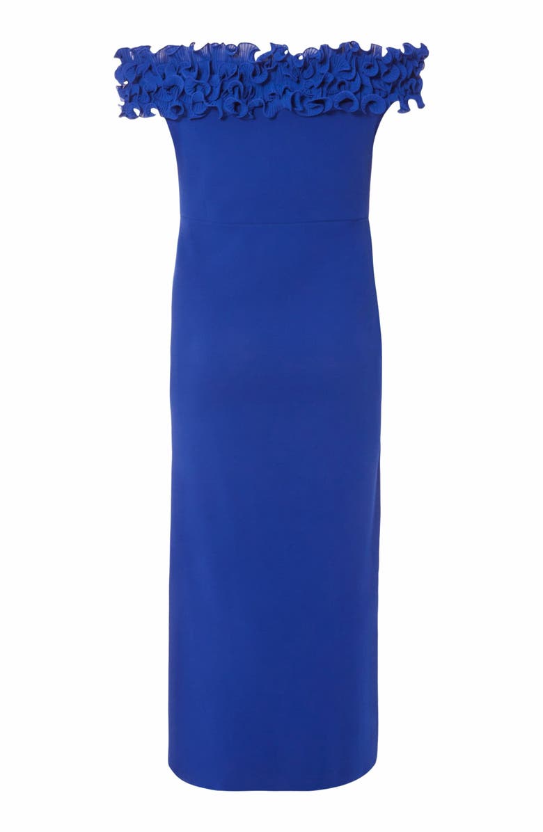 QUIZ Plus Size Bardot Ruffle Maxi Dress, Alternate, color,