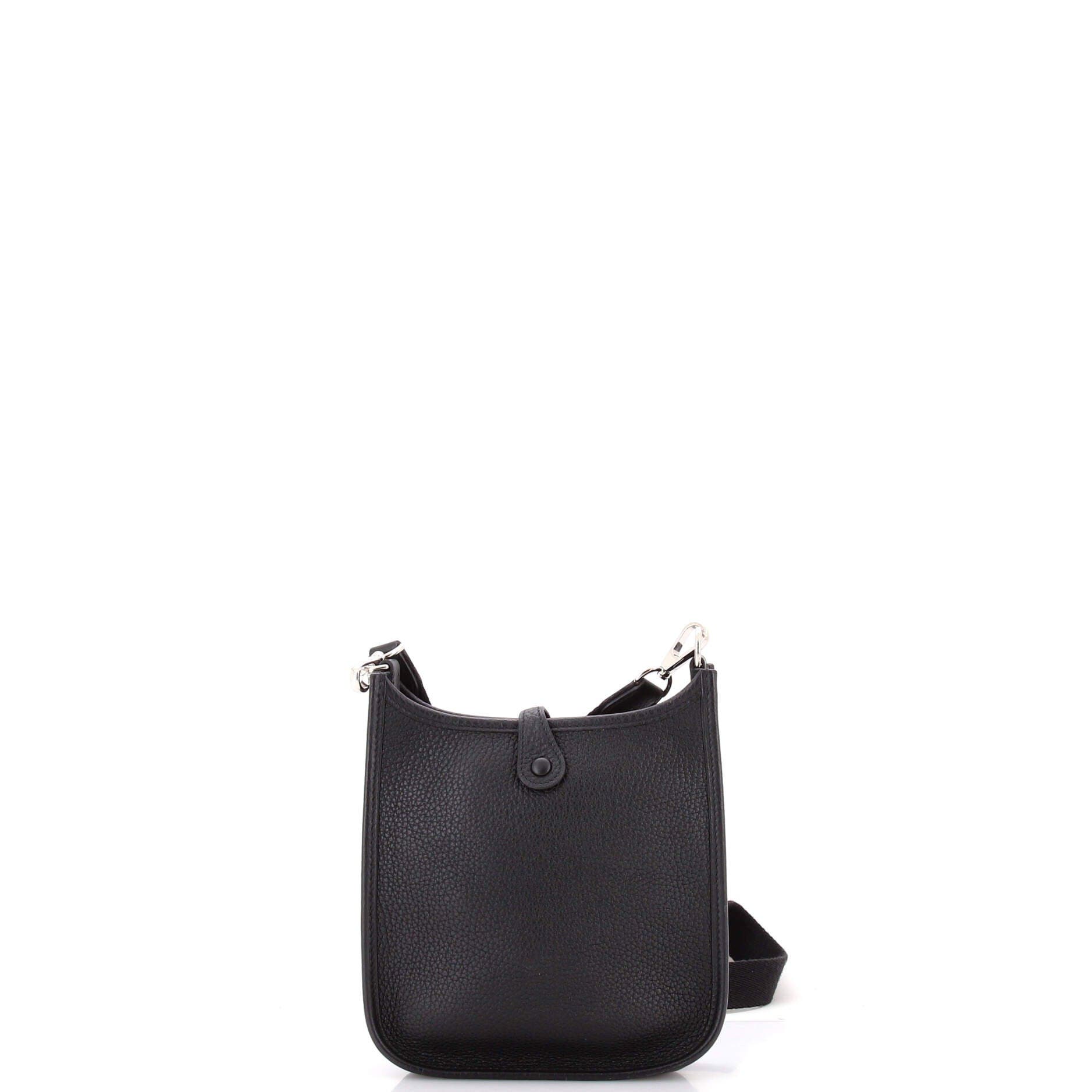 Pre-Owned Hermes Evelyne Bag Gen III Clemence TPM, Alternate, color, Noir