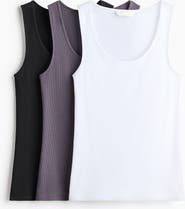 H&M 3-pack Ribbed Vest Tops