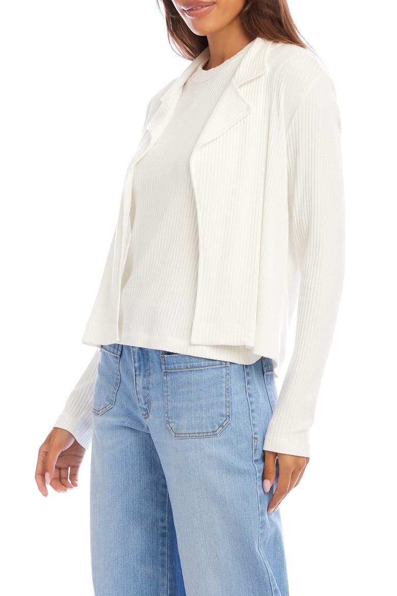 Notch Lapel Rib Jacket, Alternate, color, WHITE