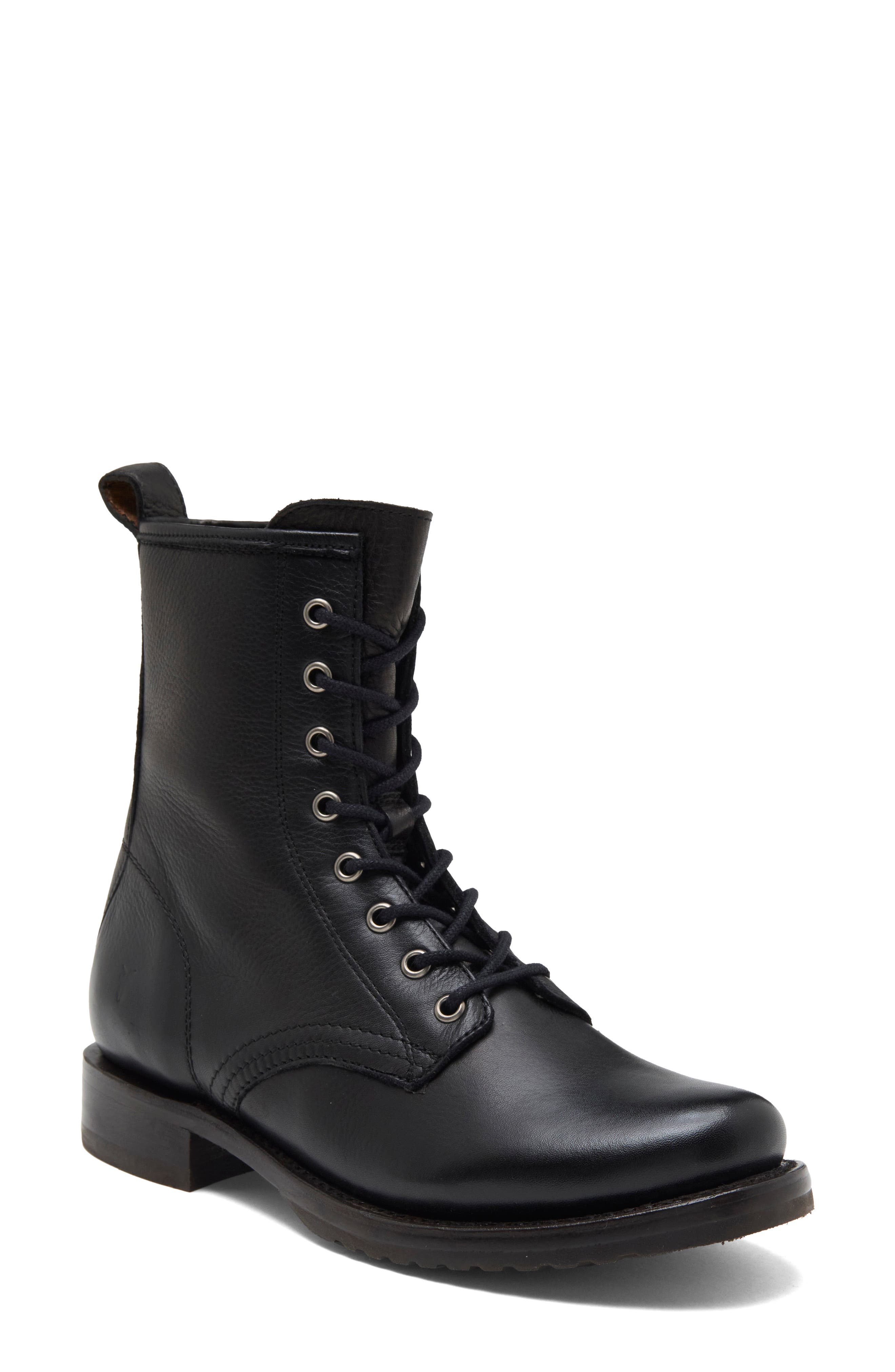 Veronica Combat Boot, Alternate, color, BLACK