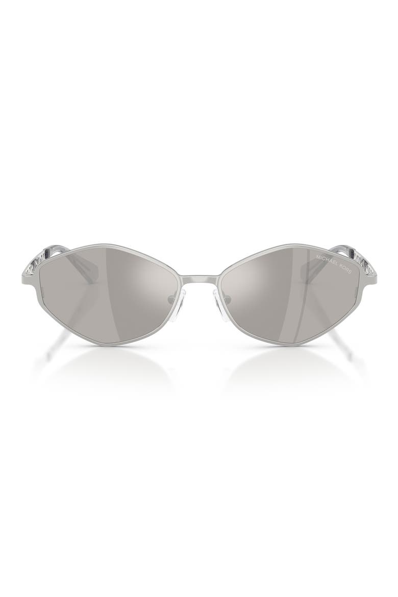 Gold Coast 56mm Angular Sunglasses, Main, color, SILVER / SILVER MIRROR