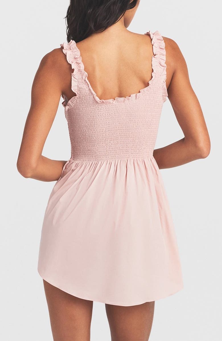 SKIMS Poplin Apparel Smocked MInidress, Alternate, color, Dusty Pink