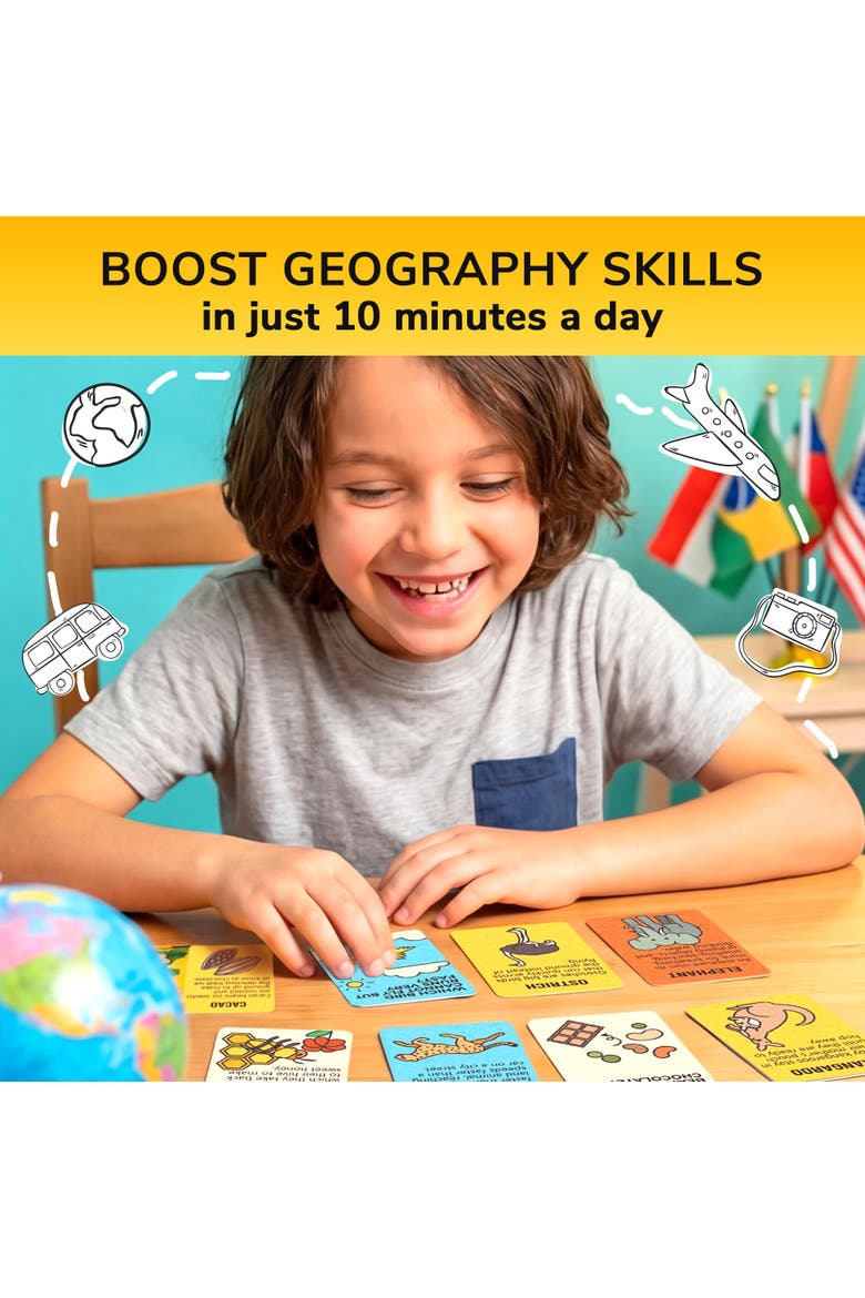 Kids Trivia Card Games - World, Space, History & Human Body, Alternate, color, World