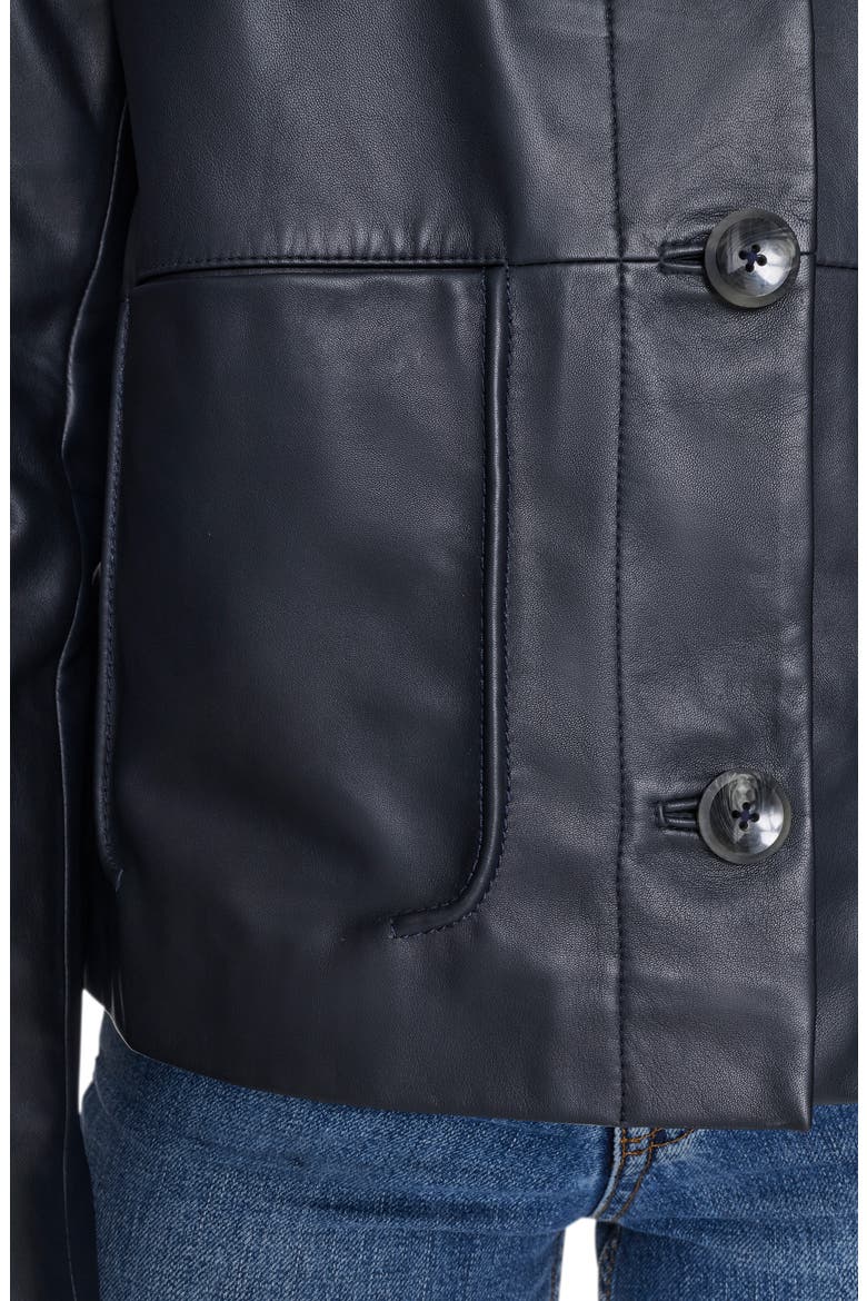 Leather Jacket, Alternate, color, NAVY