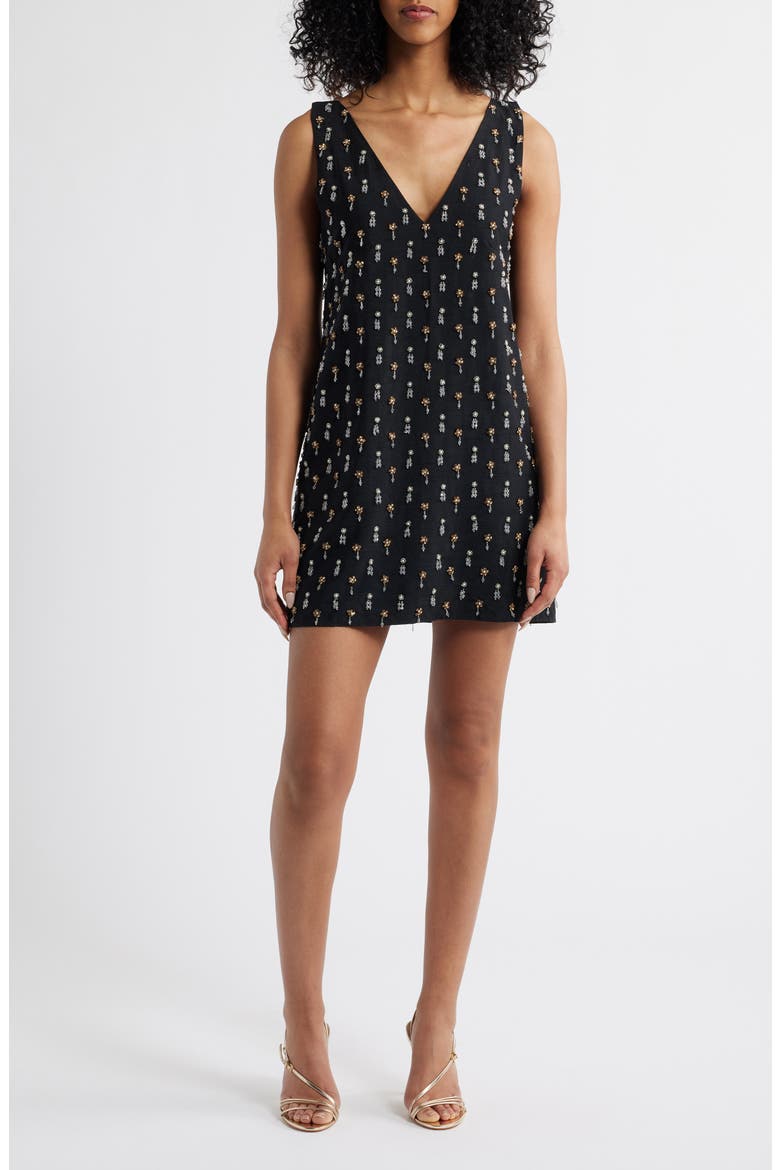 Payal Embellished Shift Minidress, Main, color, BLACK DIAMOND