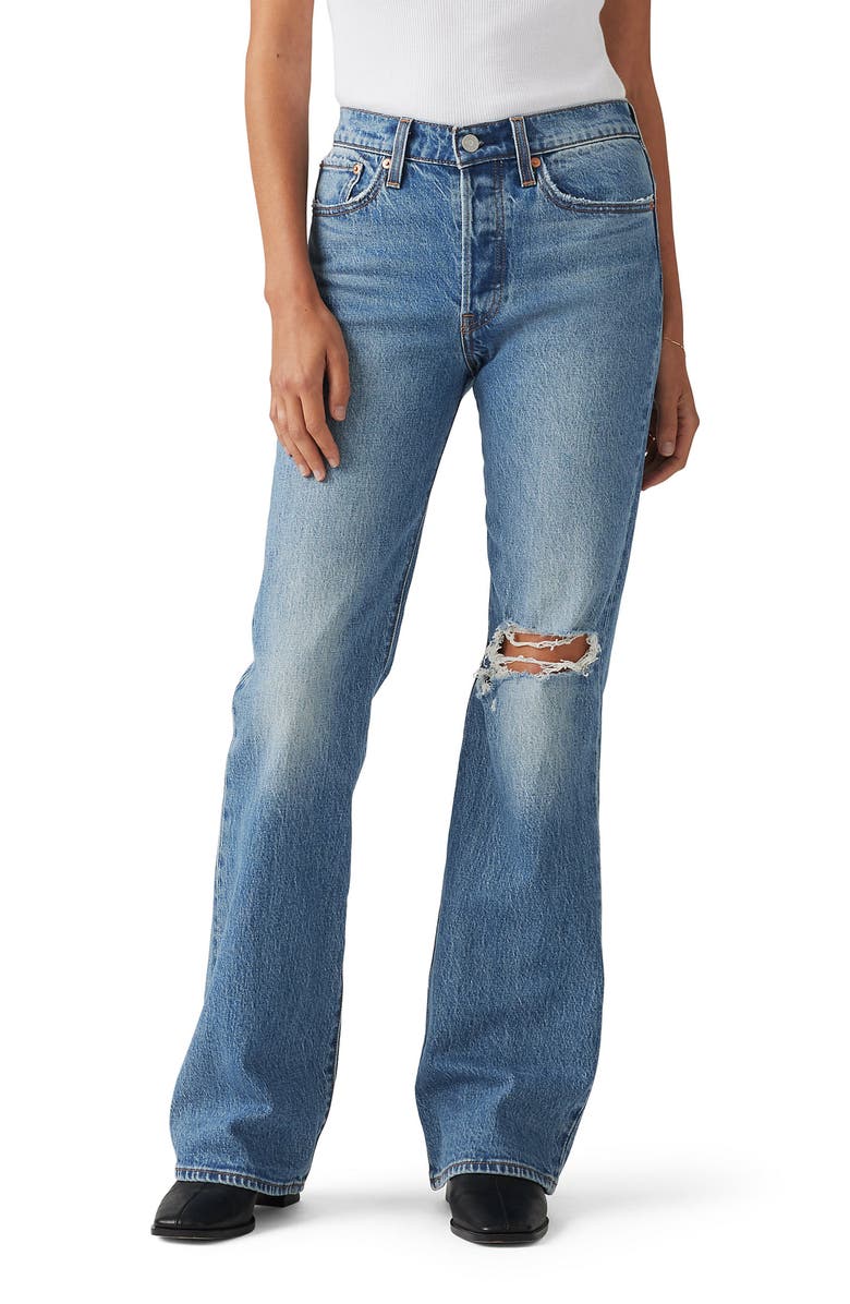 Levi's Wedgie Ripped Bootcut Jeans, Main, color, Smudged Paint