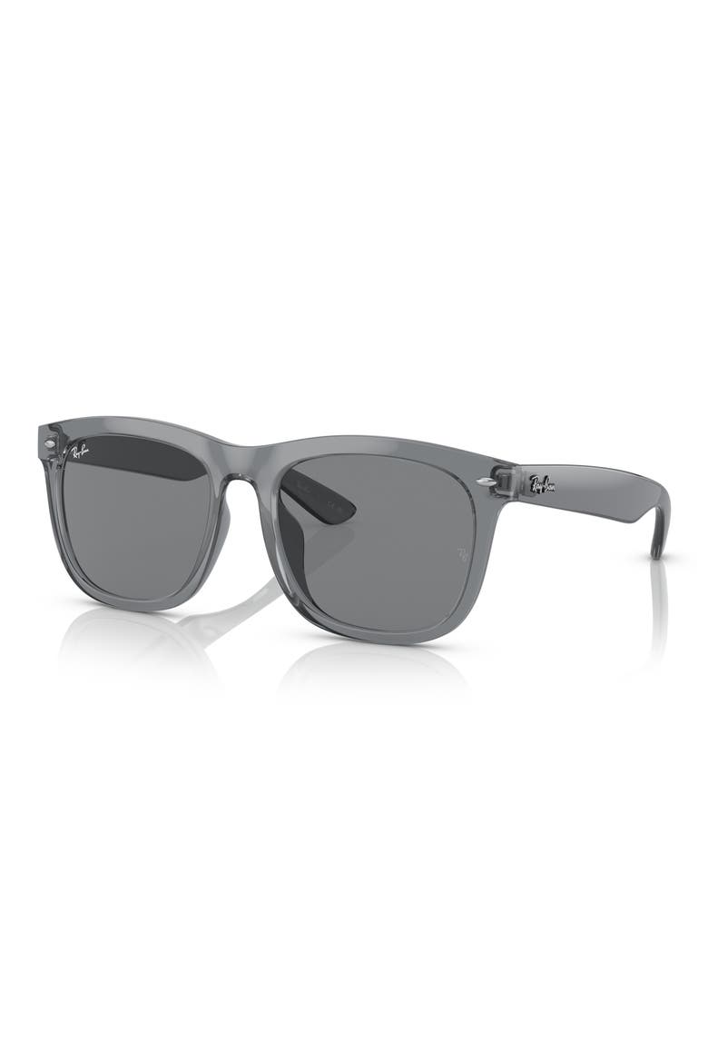 56mm Square Sunglasses, Alternate, color, TRANSPARENT GREY / DARK GREY