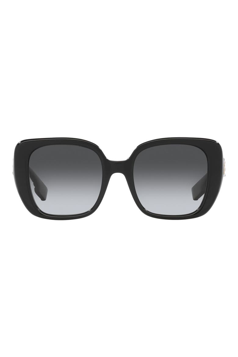 52mm Polarized Square Sunglasses, Main, color, BLACK
