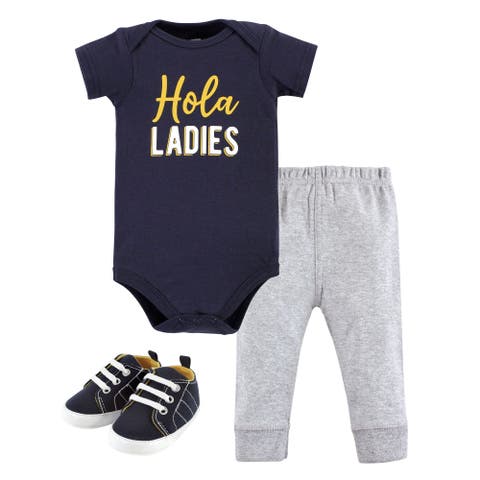 Cotton Bodysuit, Pant and Shoe Set (Baby)