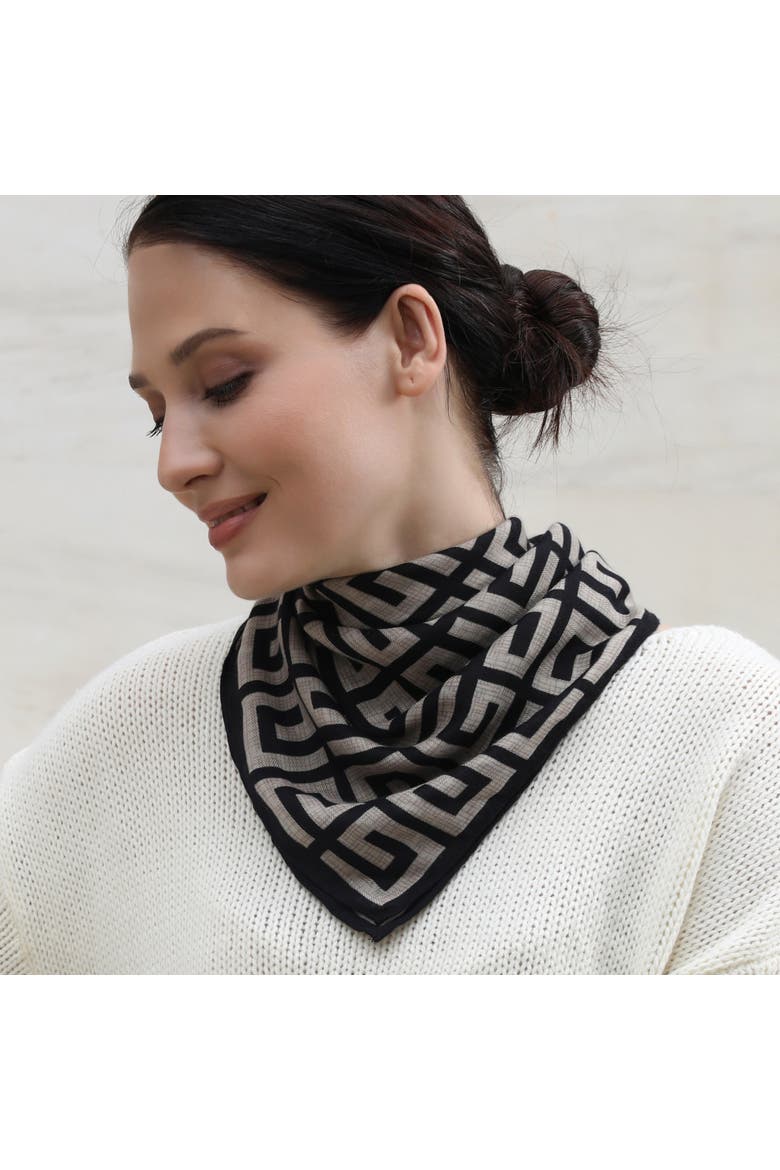 The Zoe Lightweight Neck Scarf, Main, color, Black/Tan