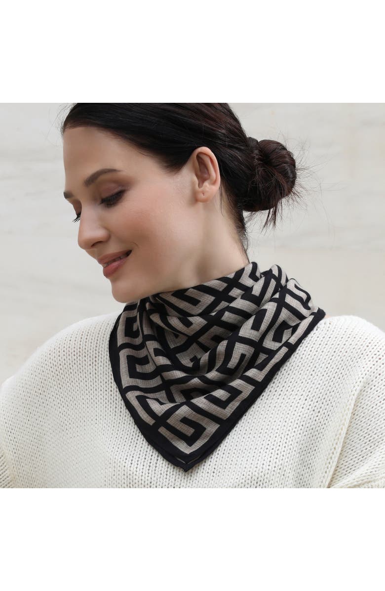 Youzey The Zoe Lightweight Neck Scarf, Main, color, Black/Tan